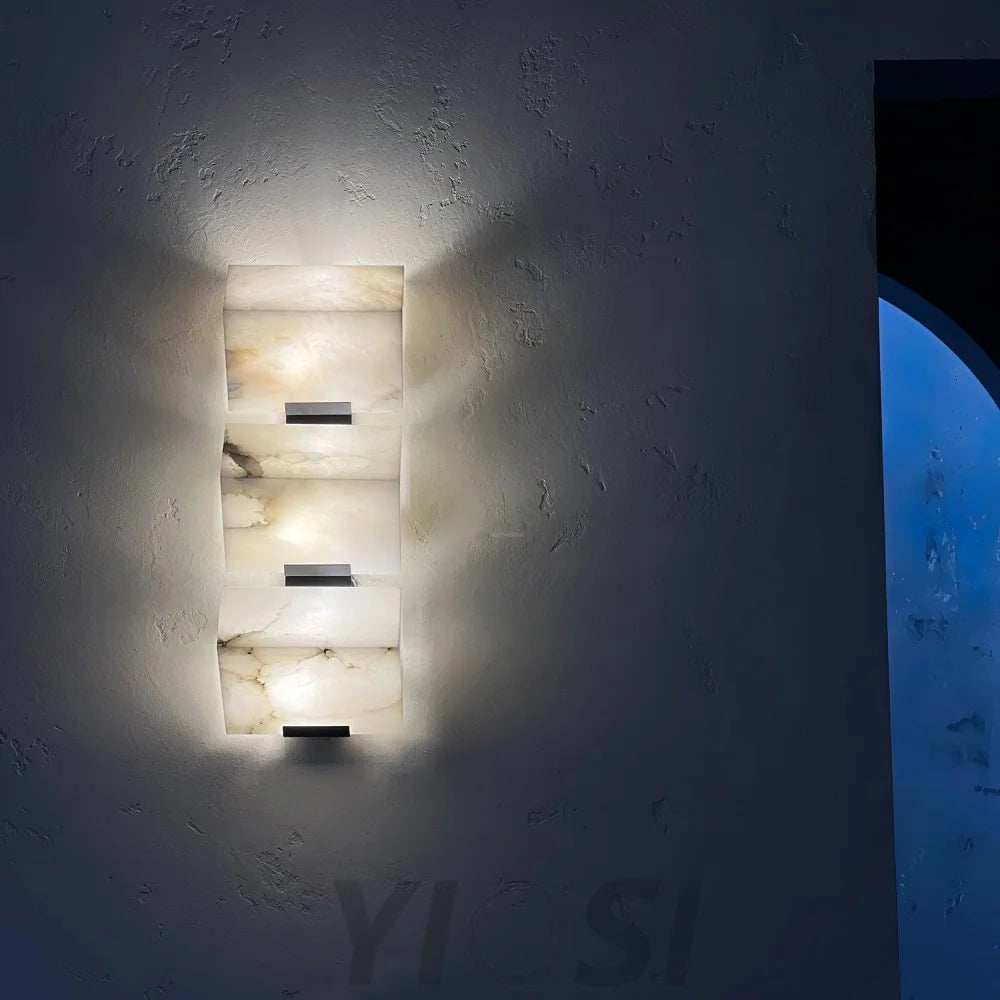 Alabaster Staircase Wall Sconce - Alabaster, Alabaster Wall Lamp-1-Yiosilamp