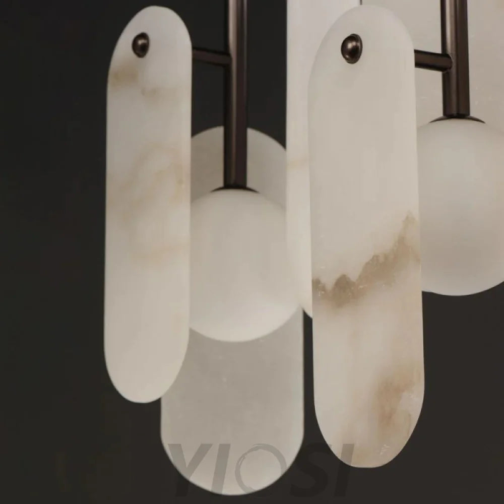 Alabaster Studio M Megalith 5-Light Linear Chandelier Chandeliers For Dining Room Stairways Foyer