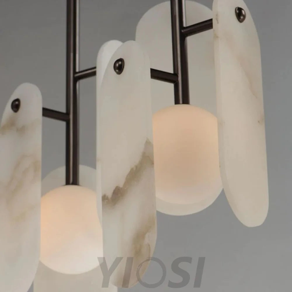 Alabaster Studio M Megalith 5-Light Linear Chandelier Chandeliers For Dining Room Stairways Foyer