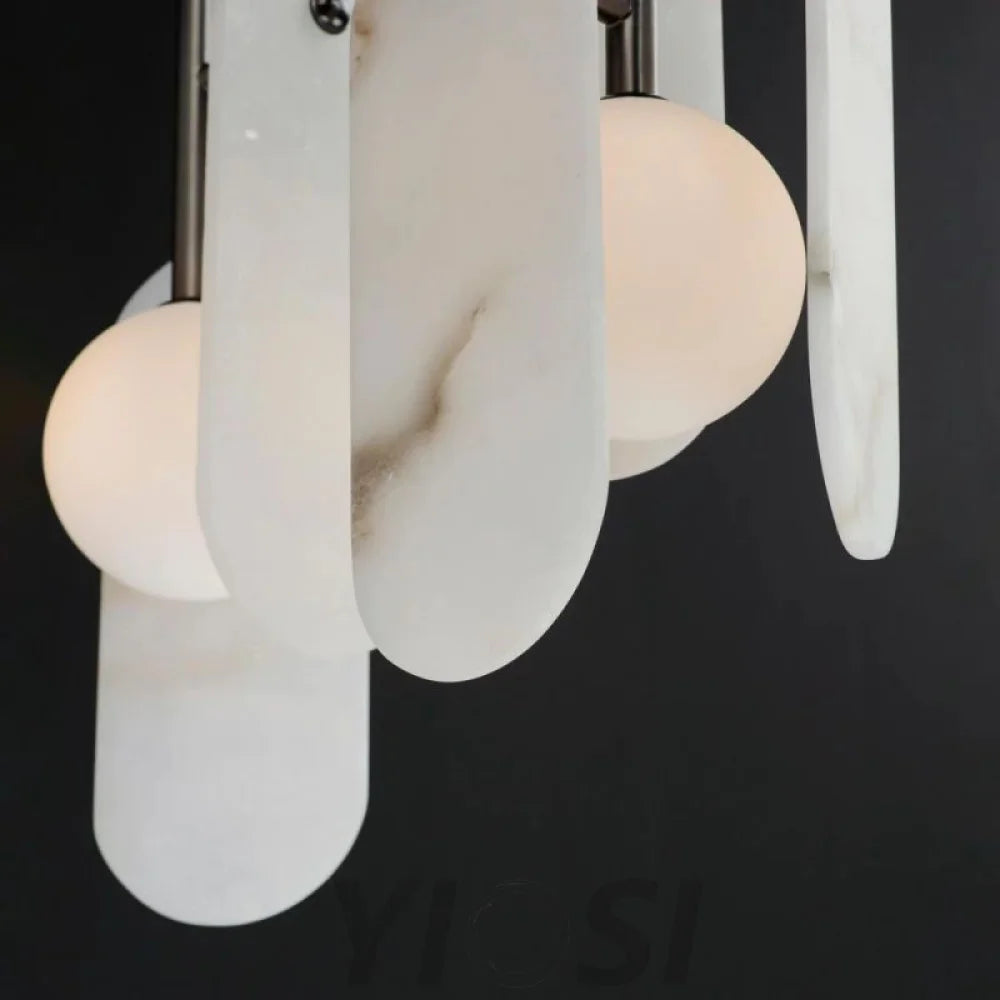 Alabaster Studio M Megalith 5-Light Linear Chandelier Chandeliers For Dining Room Stairways Foyer