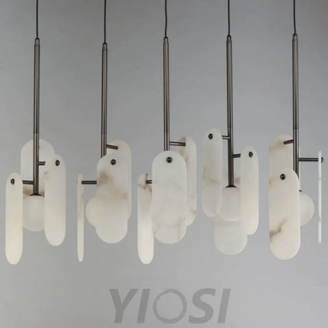 Alabaster Studio M Megalith 5-Light Linear Chandelier Chandeliers For Dining Room Stairways Foyer