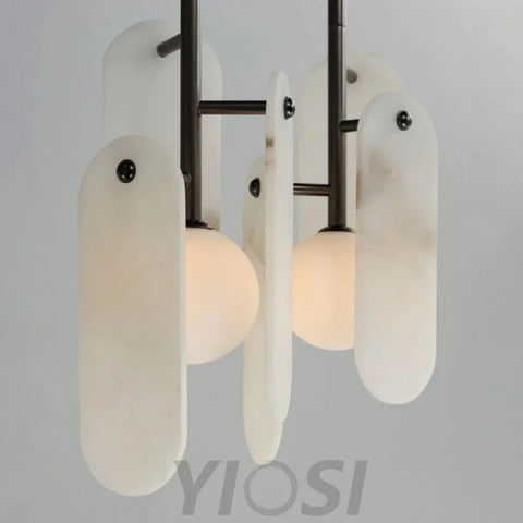 Alabaster Studio M Megalith 5-Light Linear Chandelier Chandeliers For Dining Room Stairways Foyer