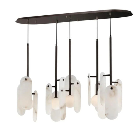 Alabaster Studio M Megalith 5-Light Linear Chandelier Chandeliers For Dining Room Stairways Foyer