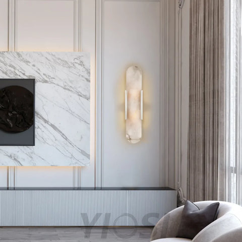 Alabaster Vertical Modern Wall Sconce