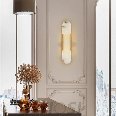 Alabaster Vertical Modern Wall Sconce