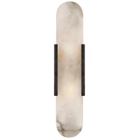 Alabaster Vertical Modern Wall Sconce Black / H 20’’