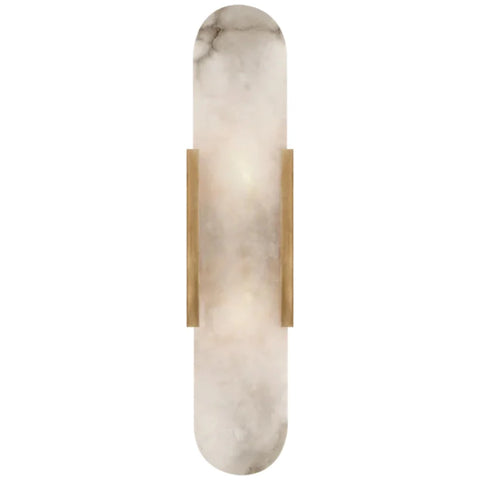 Alabaster Vertical Modern Wall Sconce Brass / H 20’’