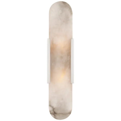 Alabaster Vertical Modern Wall Sconce Polished Nickel / H 20’’