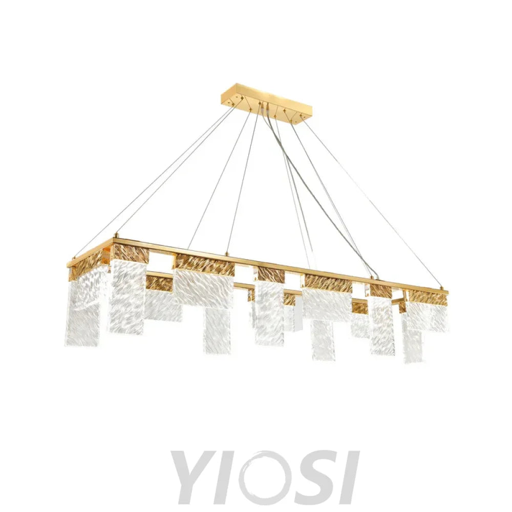 Alba 2-Tier Linear Oval Glass Chandelier - -1-Yiosilamp