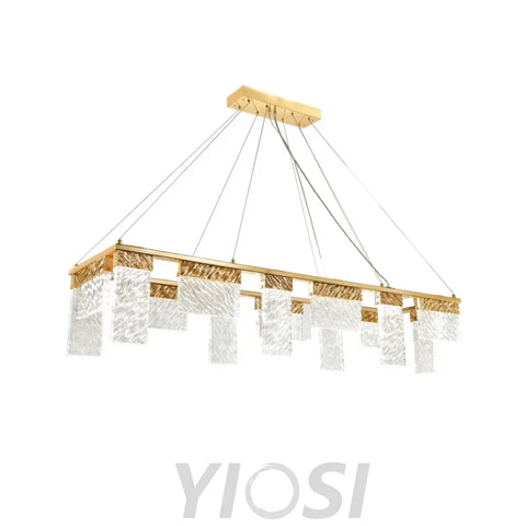Alba 2-Tier Linear Oval Glass Chandelier - -1-Yiosilamp