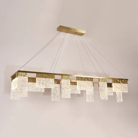 Alba 2-Tier Linear Oval Glass Chandelier - -1-Yiosilamp