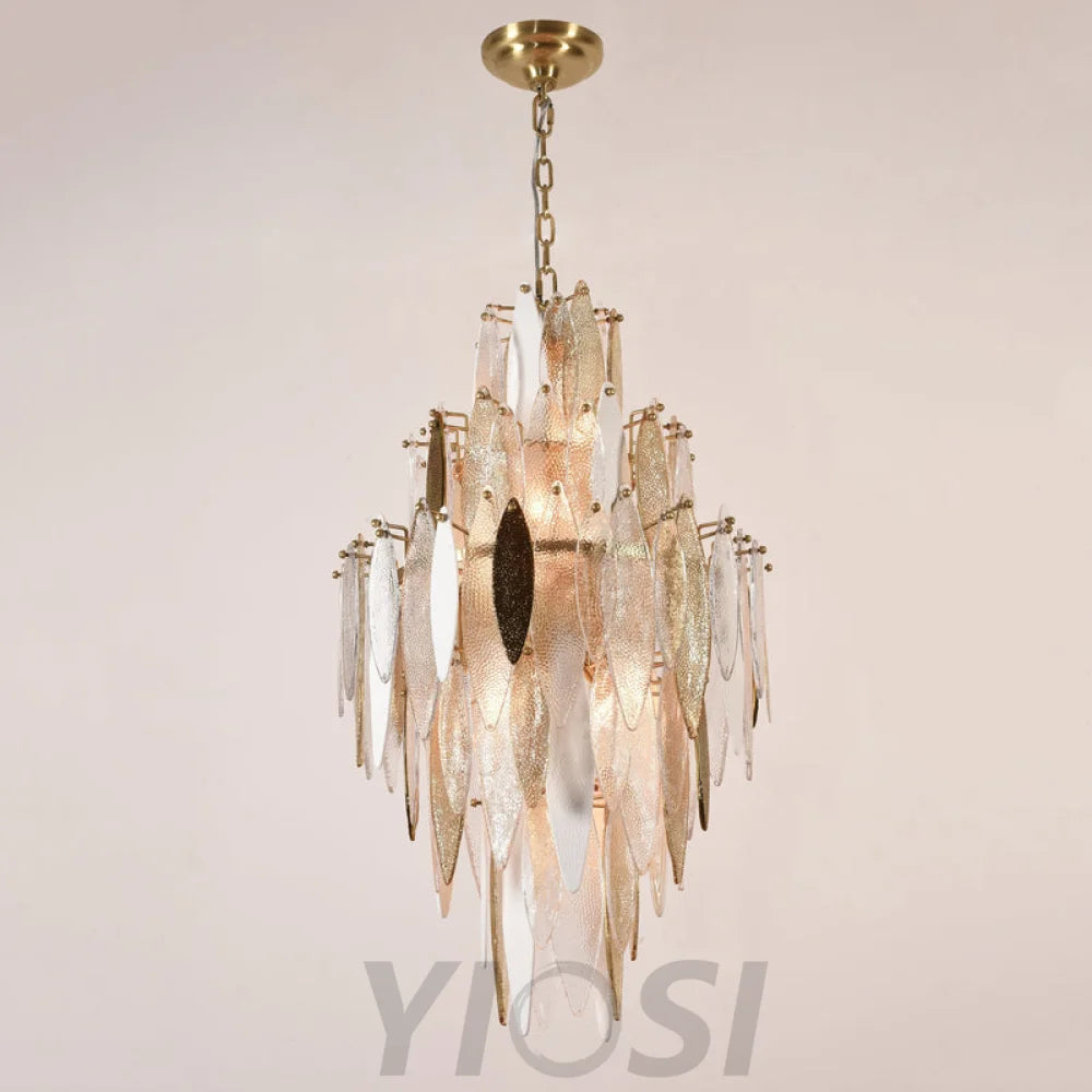 Alba Empire Tiered Oval Glass Chandelier - -1-Yiosilamp