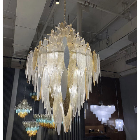 Alba Empire Tiered Oval Glass Chandelier - -1-Yiosilamp