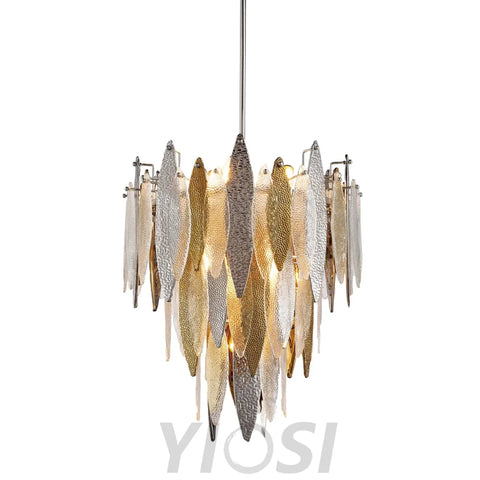 Alba Round Tiered Oval Glass Chandelier - -1-Yiosilamp