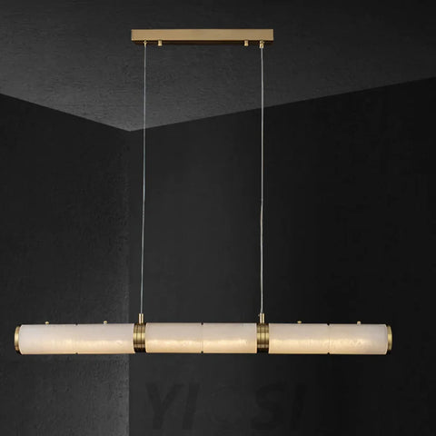 Alden Modern Linear Alabaster Chandelier