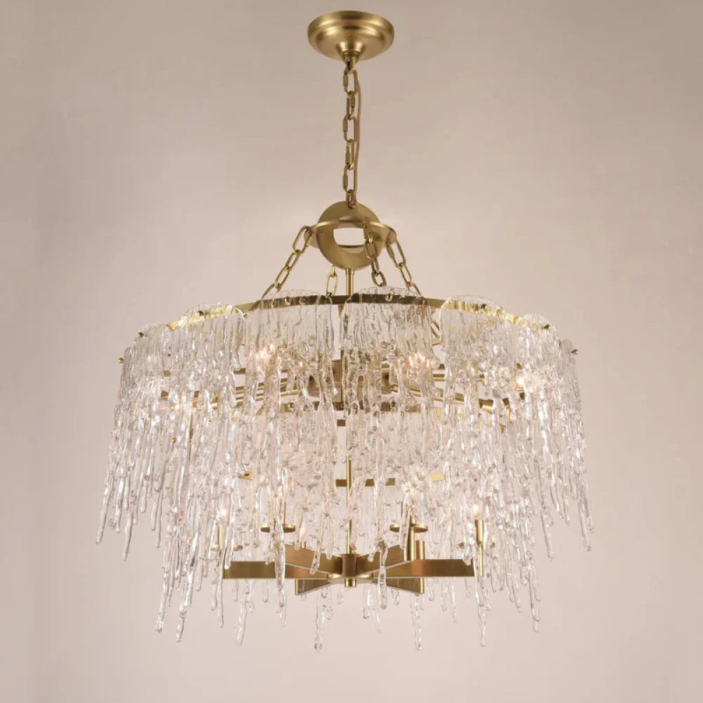 Aletta Melting Drop Crystal Glass Chandelier - -1-Yiosilamp