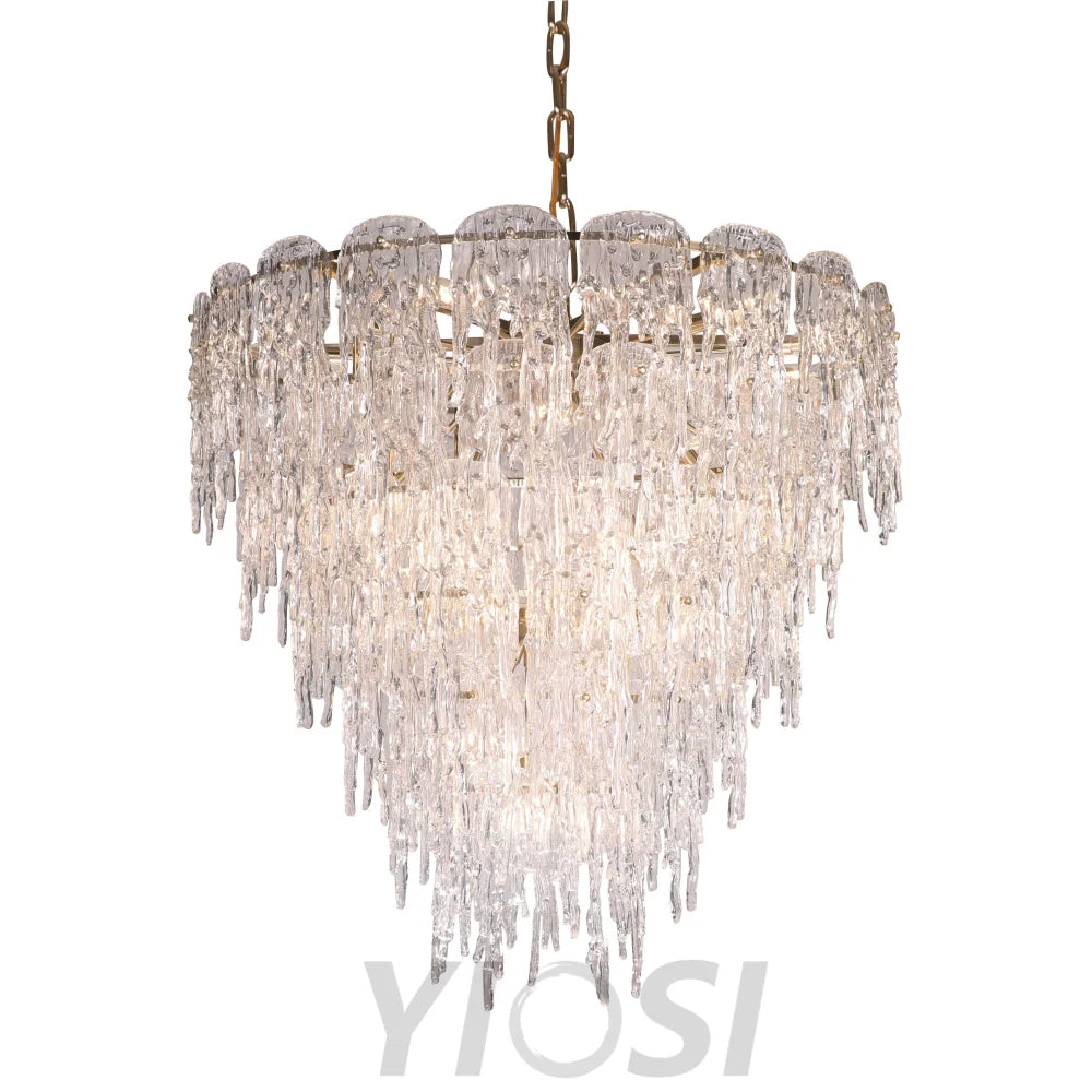 Aletta Melting Drop Crystal Glass Chandelier - -1-Yiosilamp