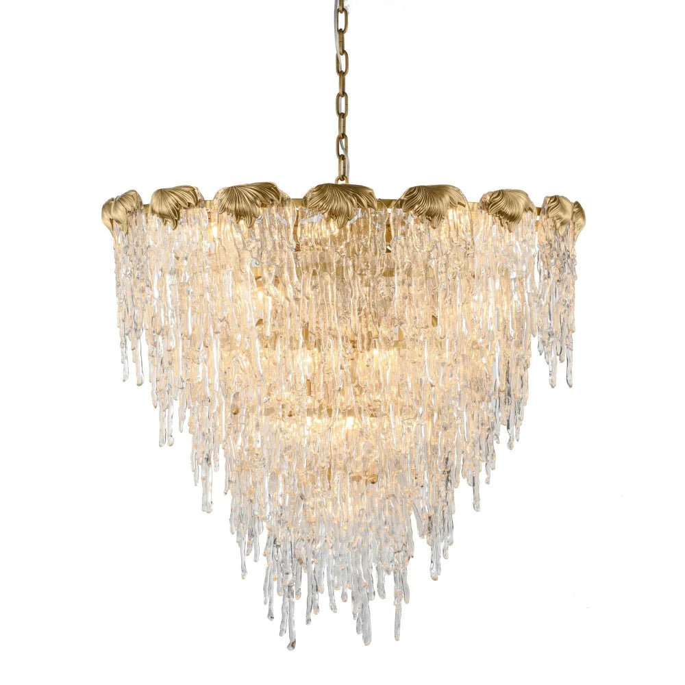 Aletta Melting Drop Crystal Glass Chandelier - -1-Yiosilamp