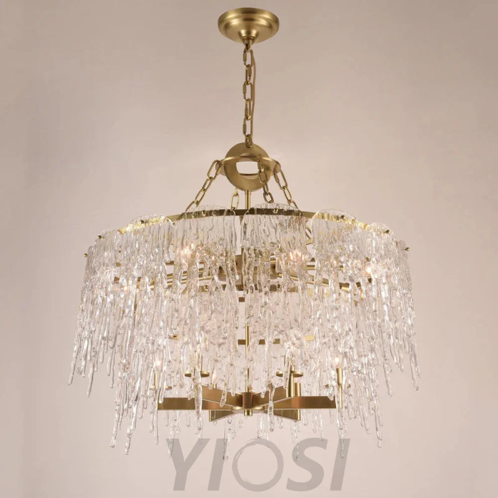 Aletta Melting Drop Crystal Glass Chandelier - -1-Yiosilamp