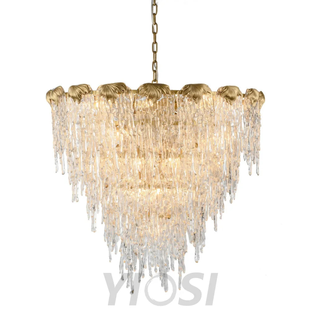 Aletta Melting Drop Crystal Glass Chandelier - -1-Yiosilamp