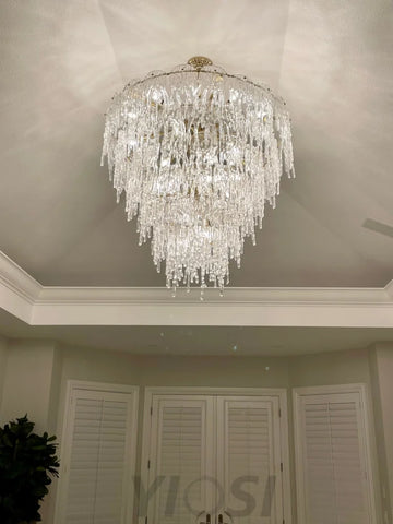 Aletta Melting Drop Crystal Glass Chandelier - -1-Yiosilamp