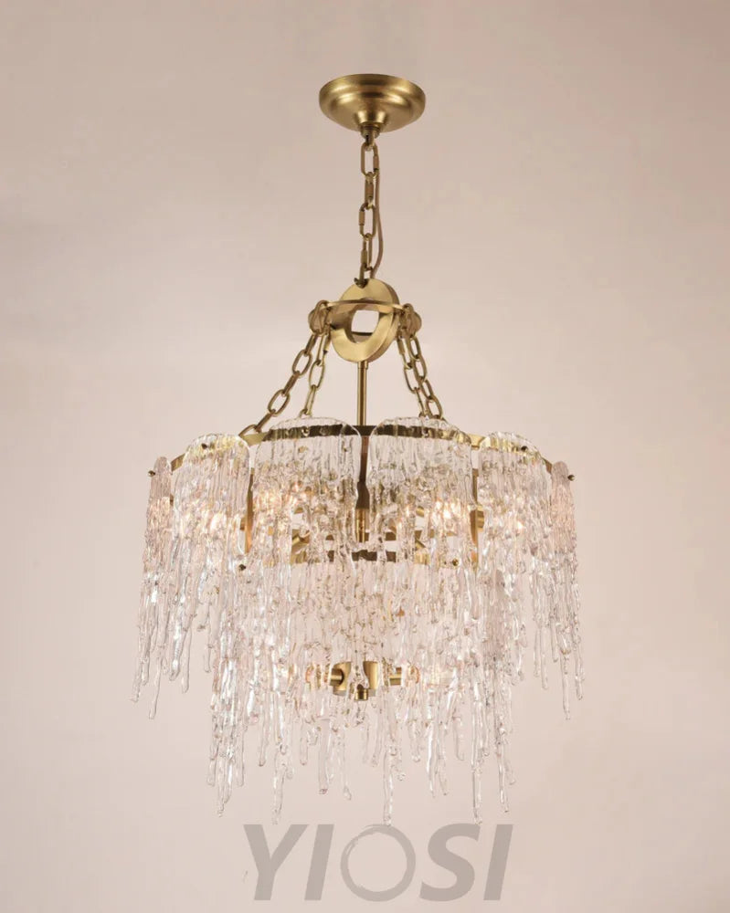 Aletta Melting Drop Crystal Glass Chandelier - -1-Yiosilamp