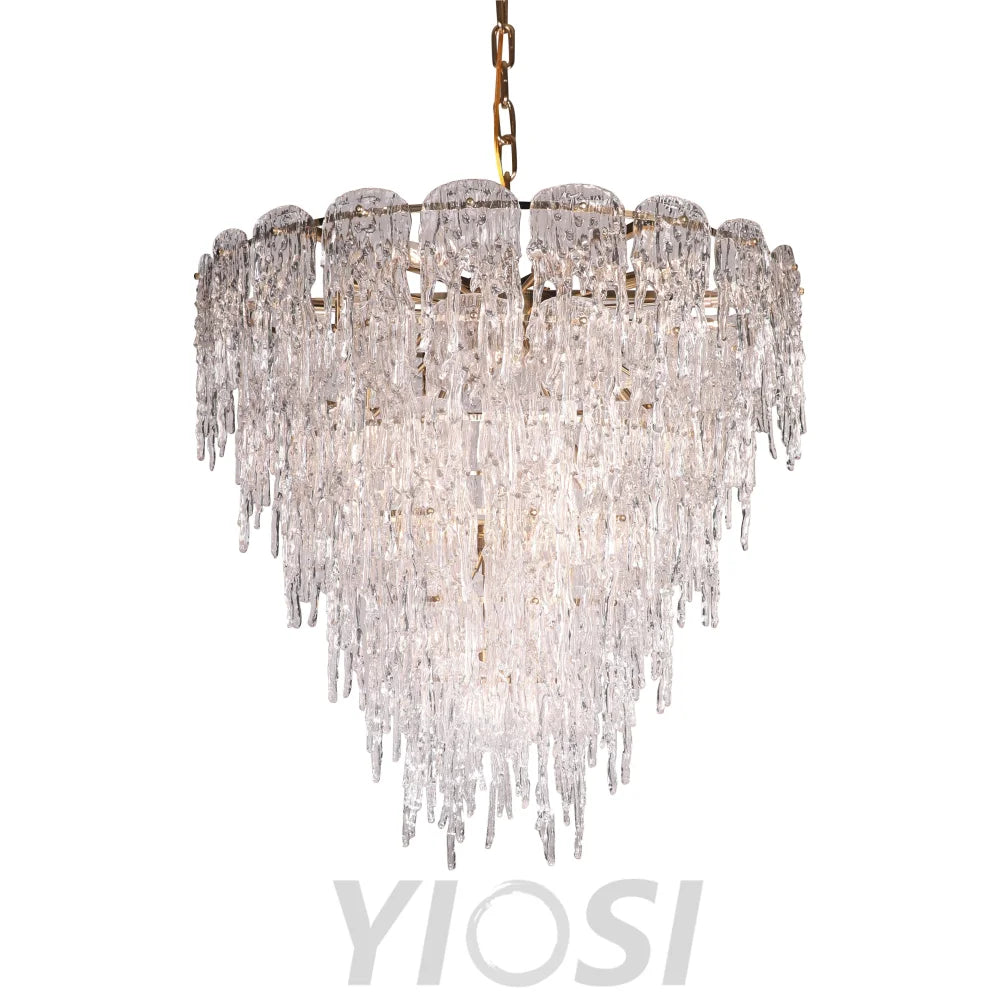 Aletta Melting Drop Crystal Glass Chandelier - -1-Yiosilamp