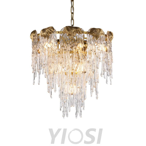 Aletta Melting Drop Crystal Glass Chandelier - -1-Yiosilamp