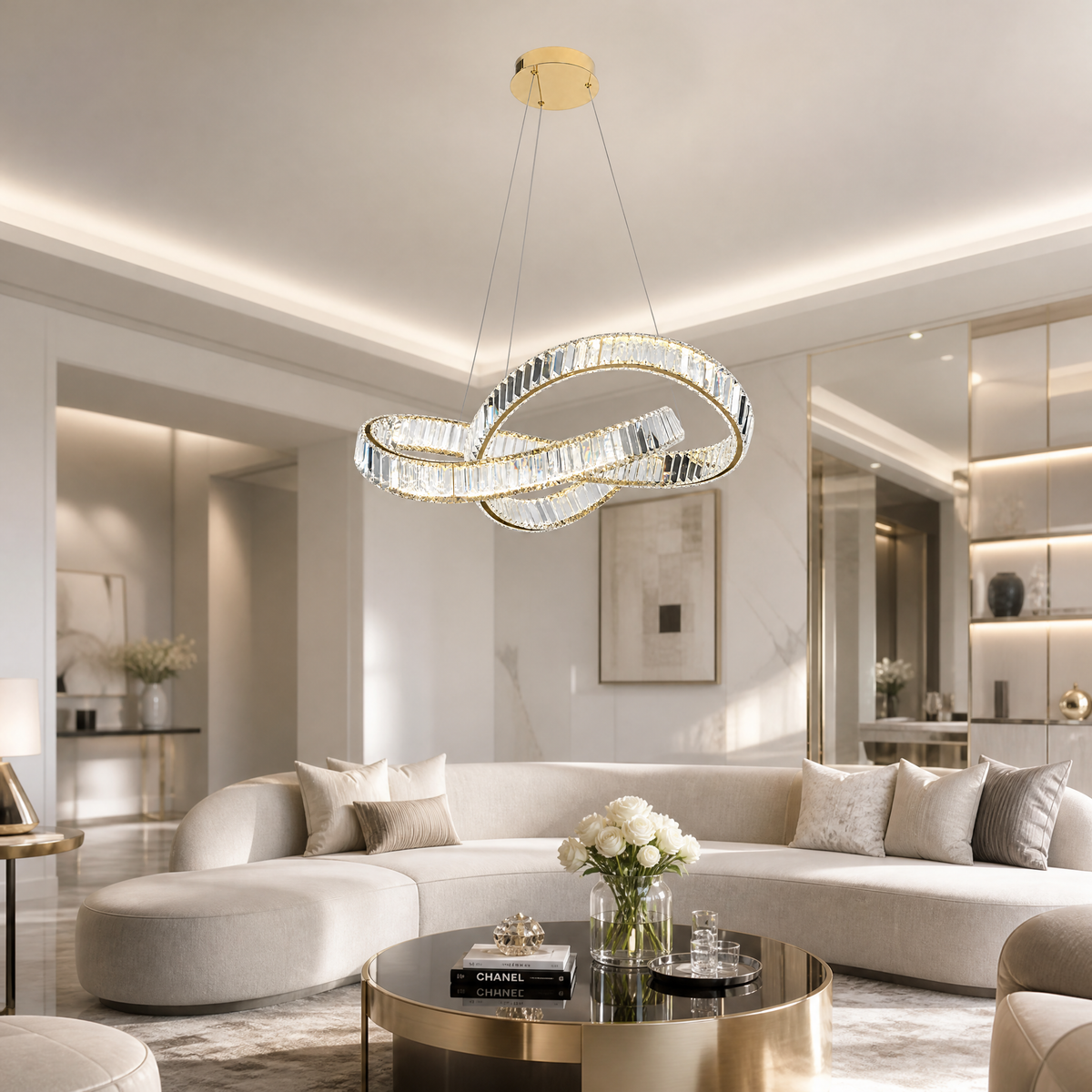 Aletta Slim Halo Chandelier
