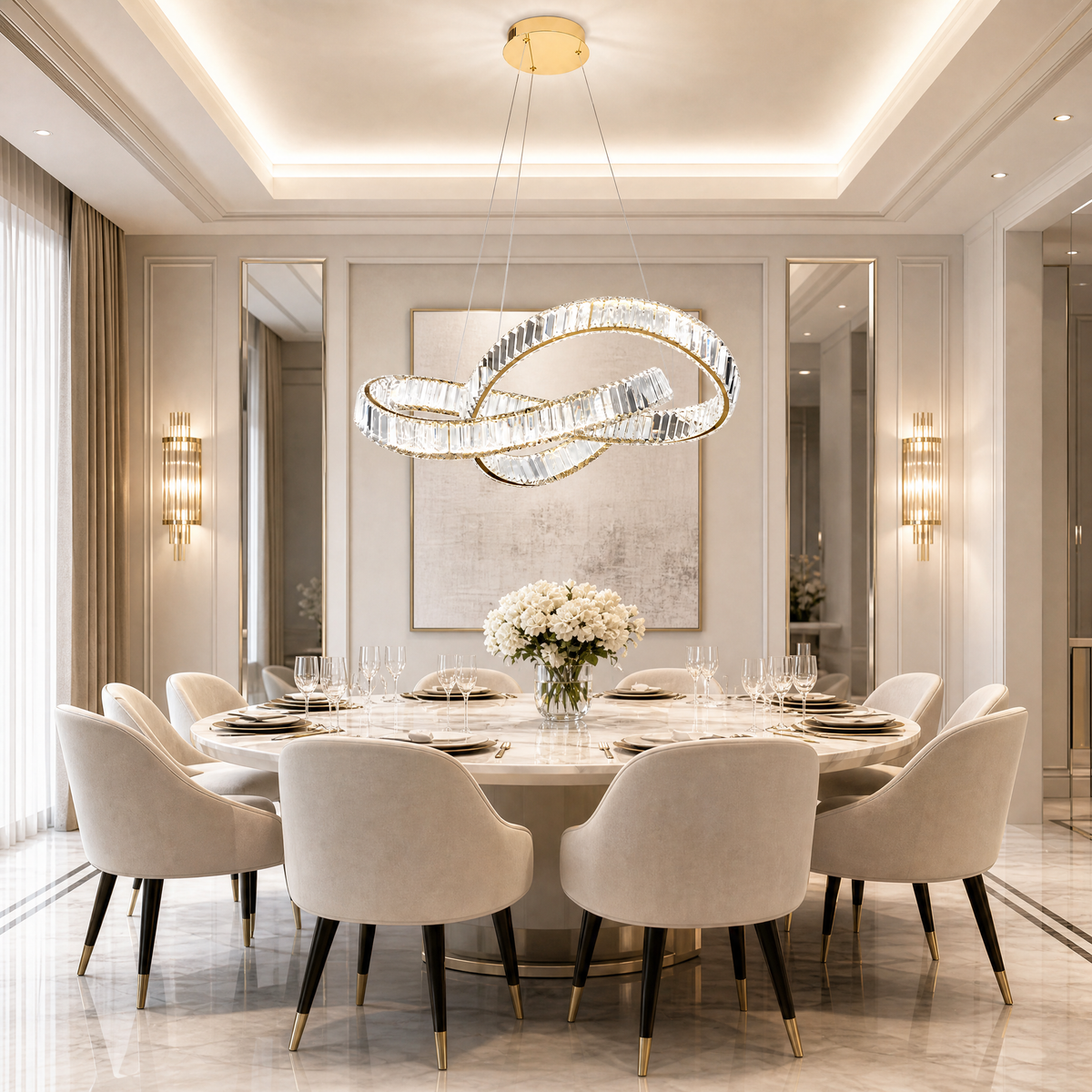 Aletta Slim Halo Chandelier