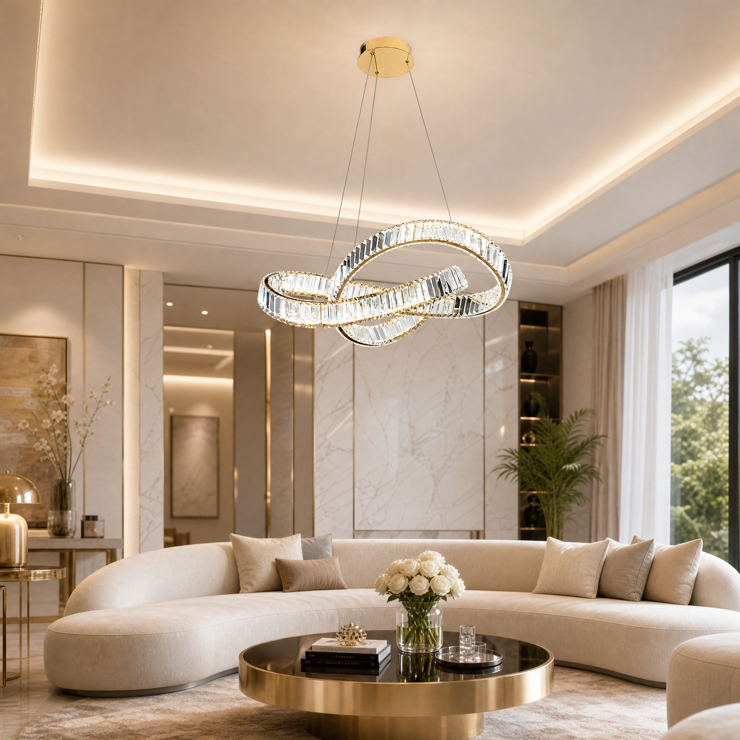 Aletta Slim Halo Chandelier