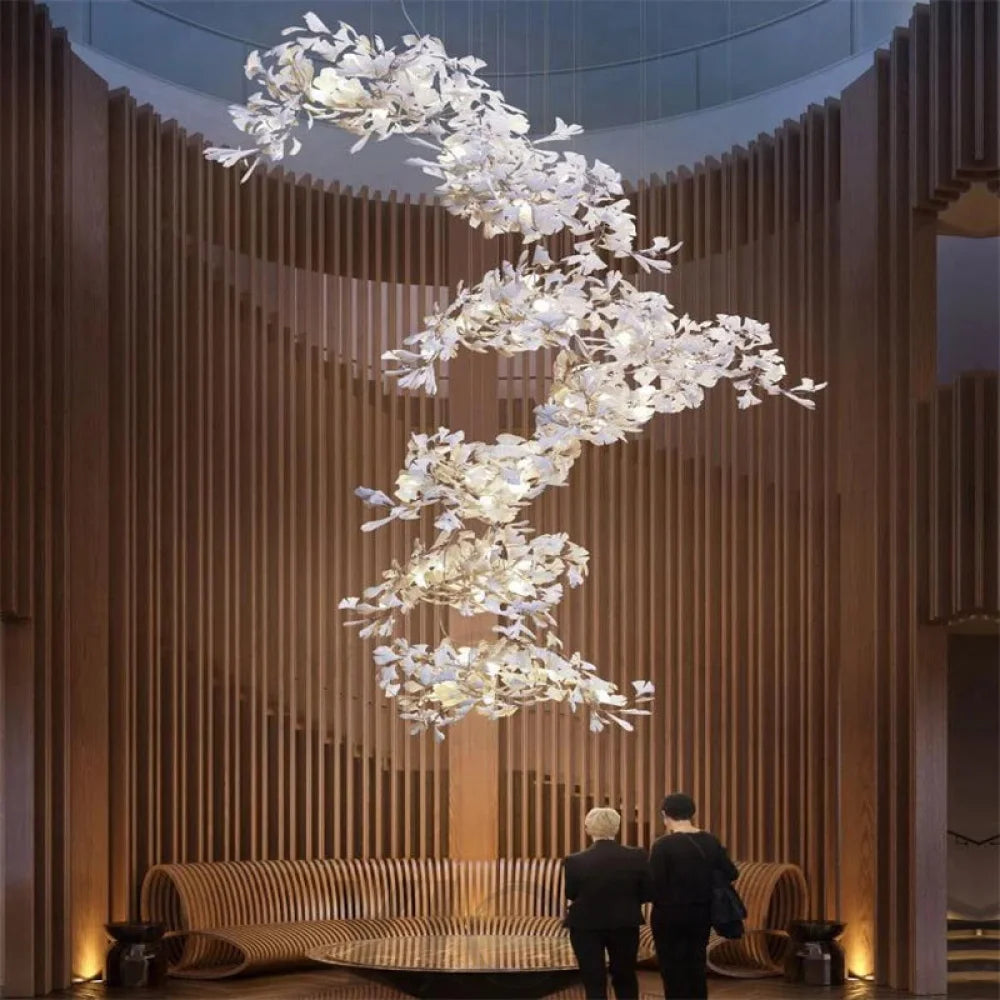 Alma Porcelain Ginkgo Branch Chandelier