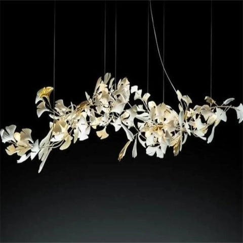 Alma Porcelain Ginkgo Branch Chandelier 60’’L