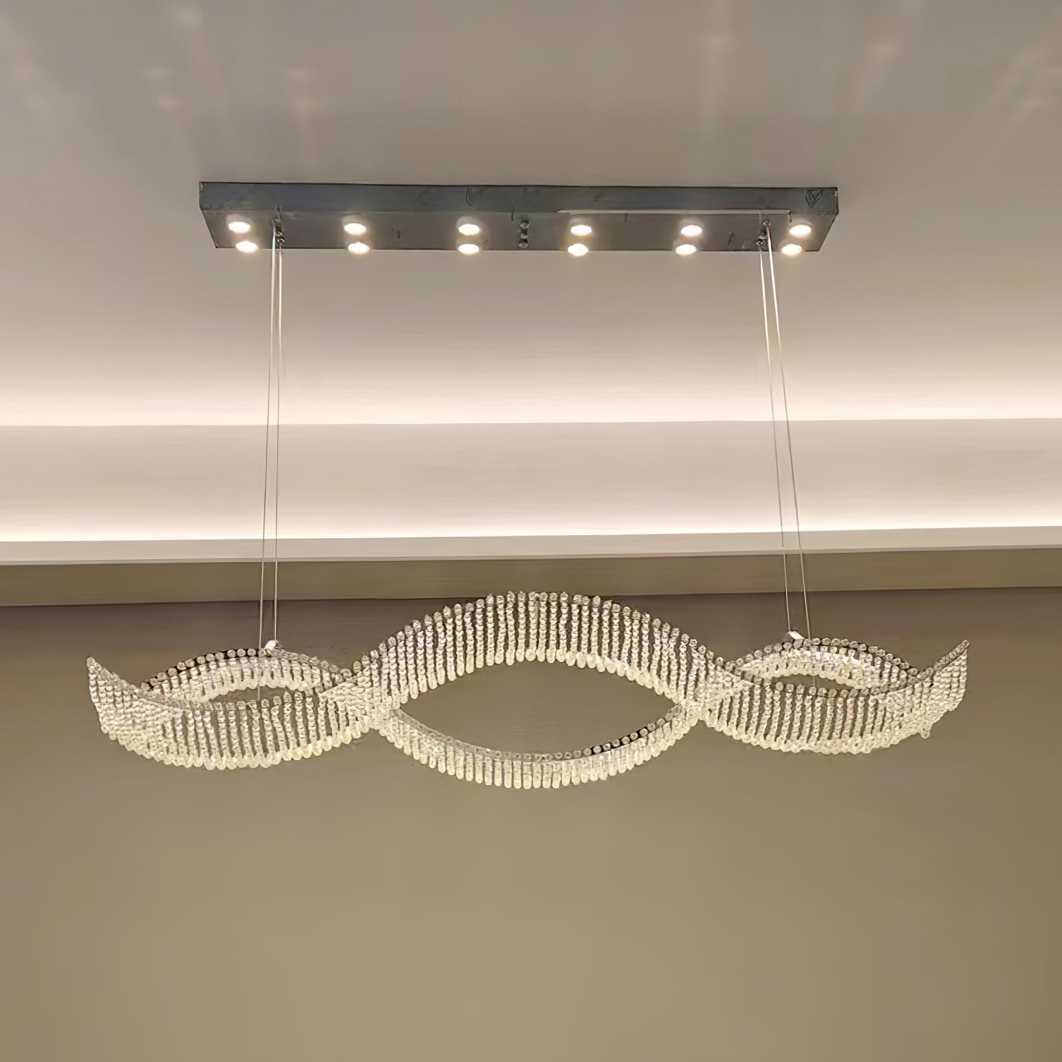 Alon Crystal Chandelier Luxury LED Pendant Light