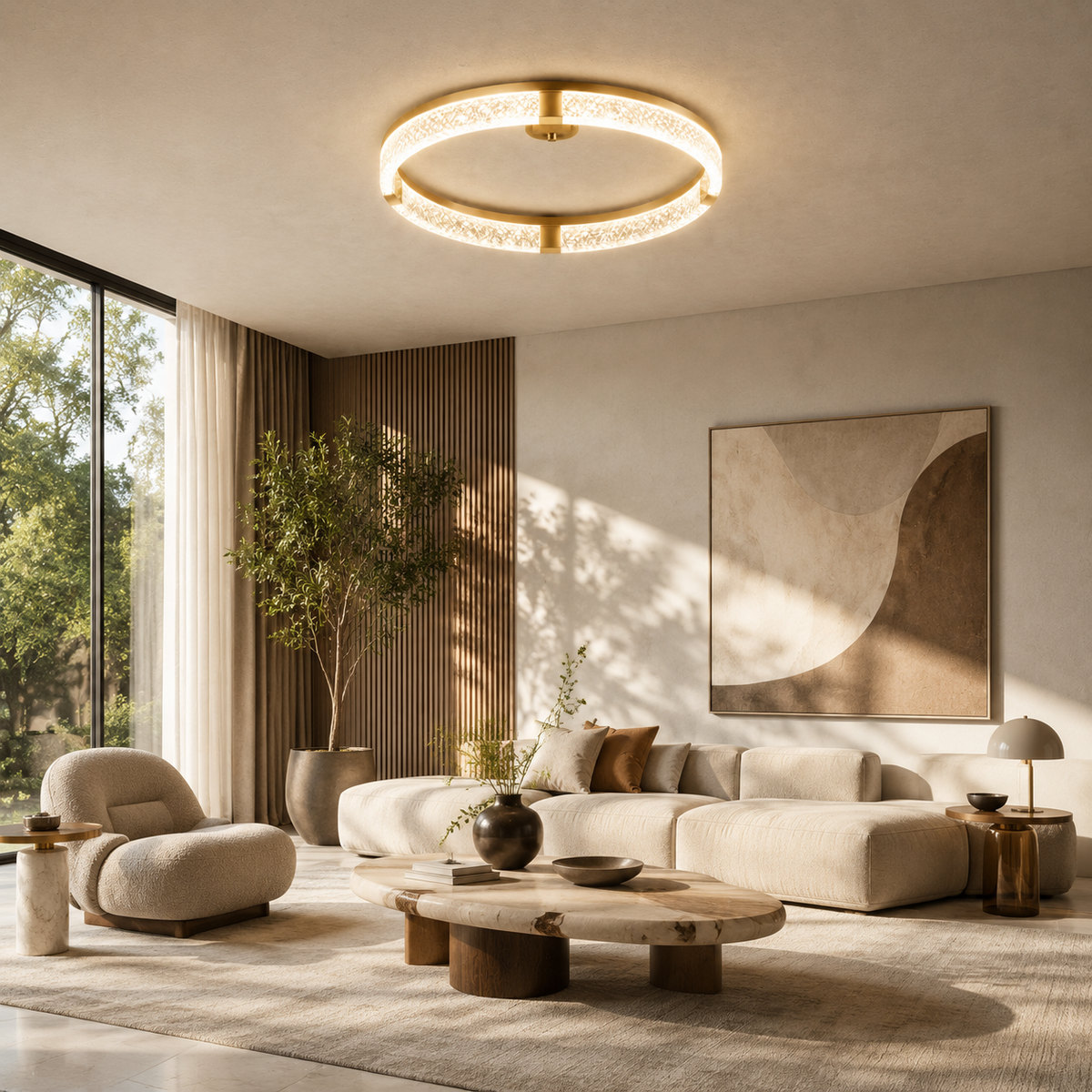 Alps Modern Crystal Flush Mount Ceiling Light