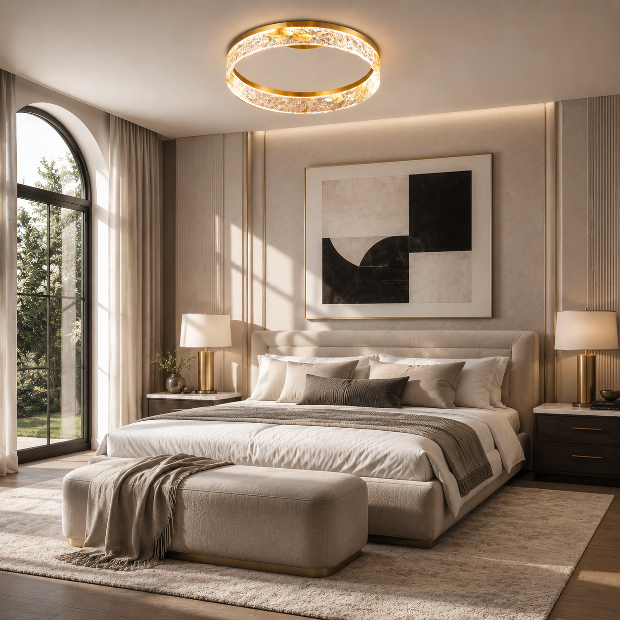 Alps Modern Crystal Flush Mount Ceiling Light