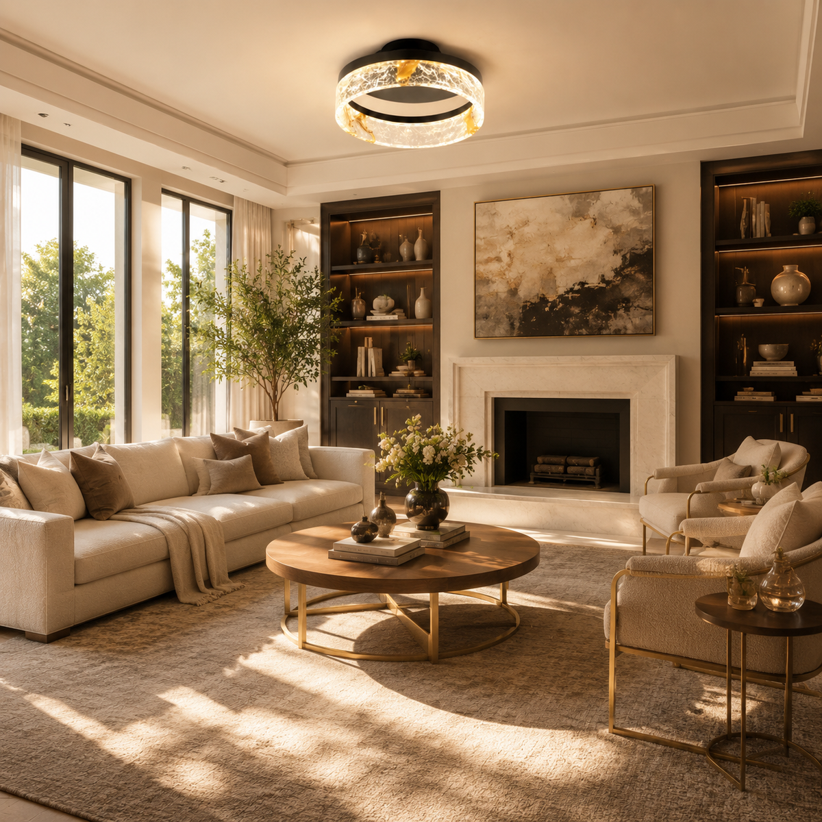 Alps Modern Crystal Flush Mount Ceiling Light