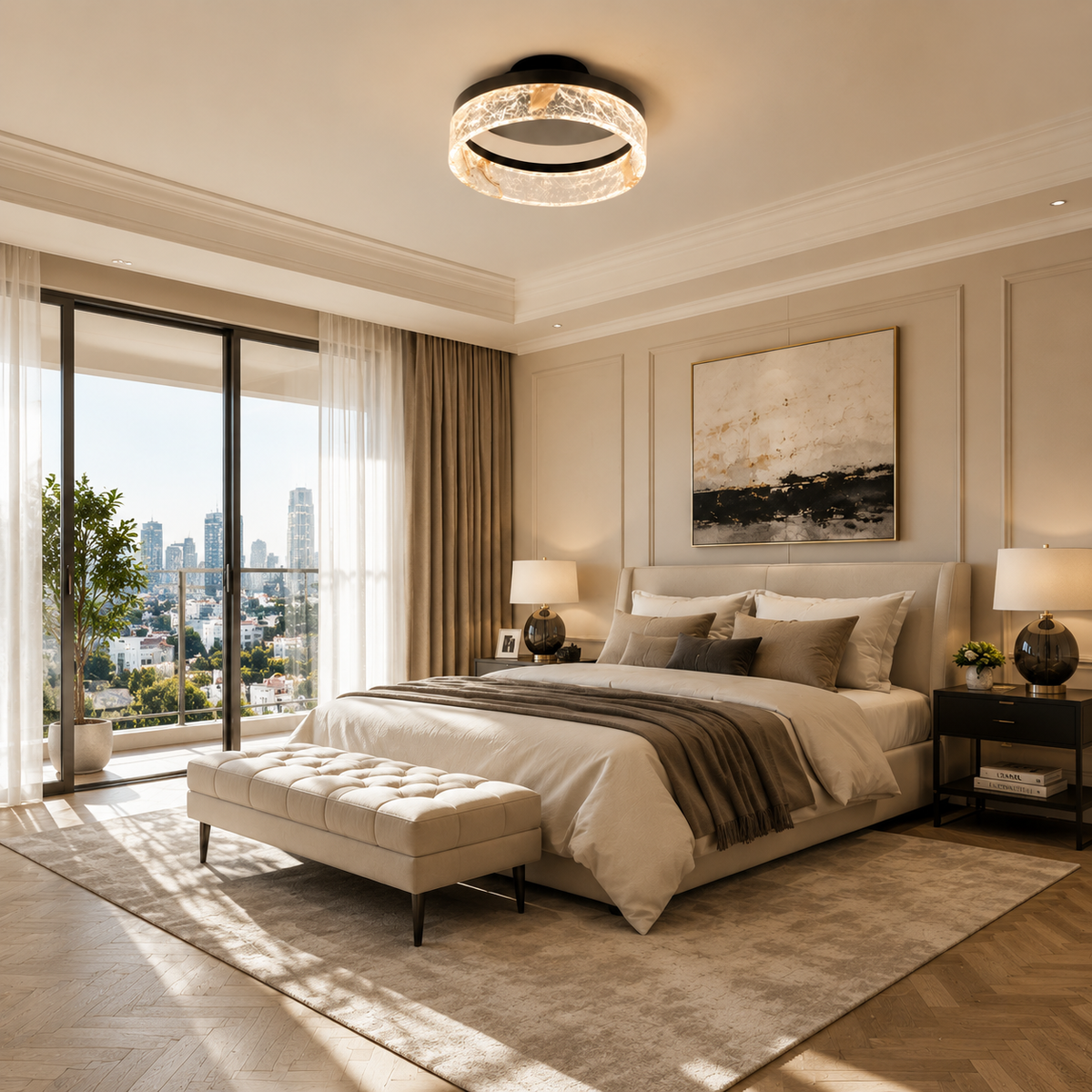 Alps Modern Crystal Flush Mount Ceiling Light