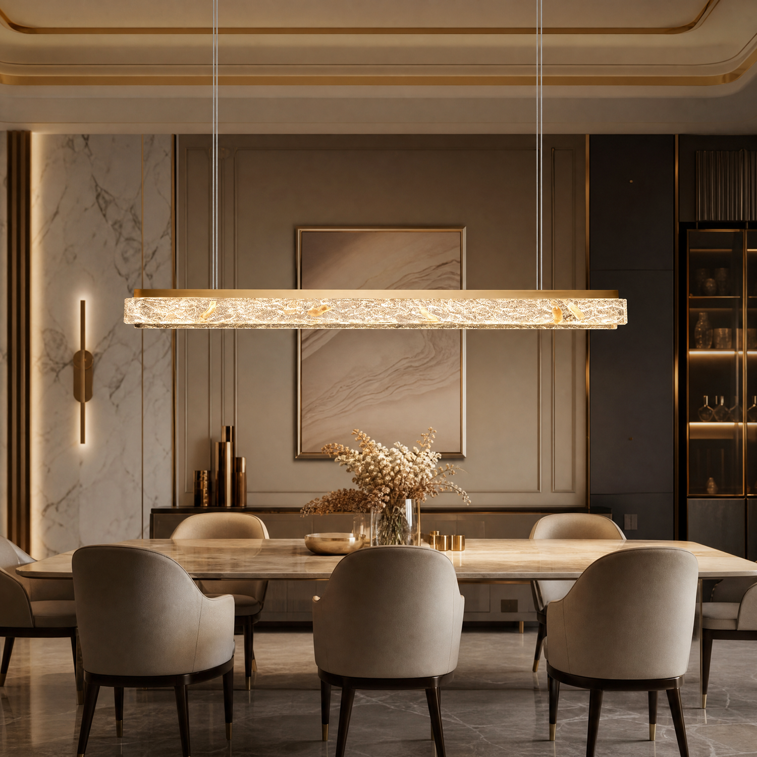 Alps Modern Linear Dining Pendant Light - scene