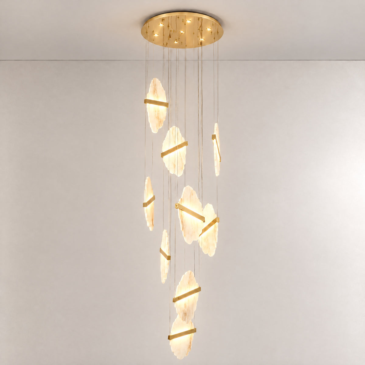 Amber Round Natural Stone Chandelier