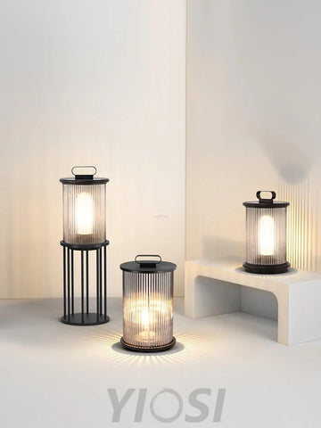 Ambient Line Lantern Garden Floor Lamp - Canister-1-Yiosilamp