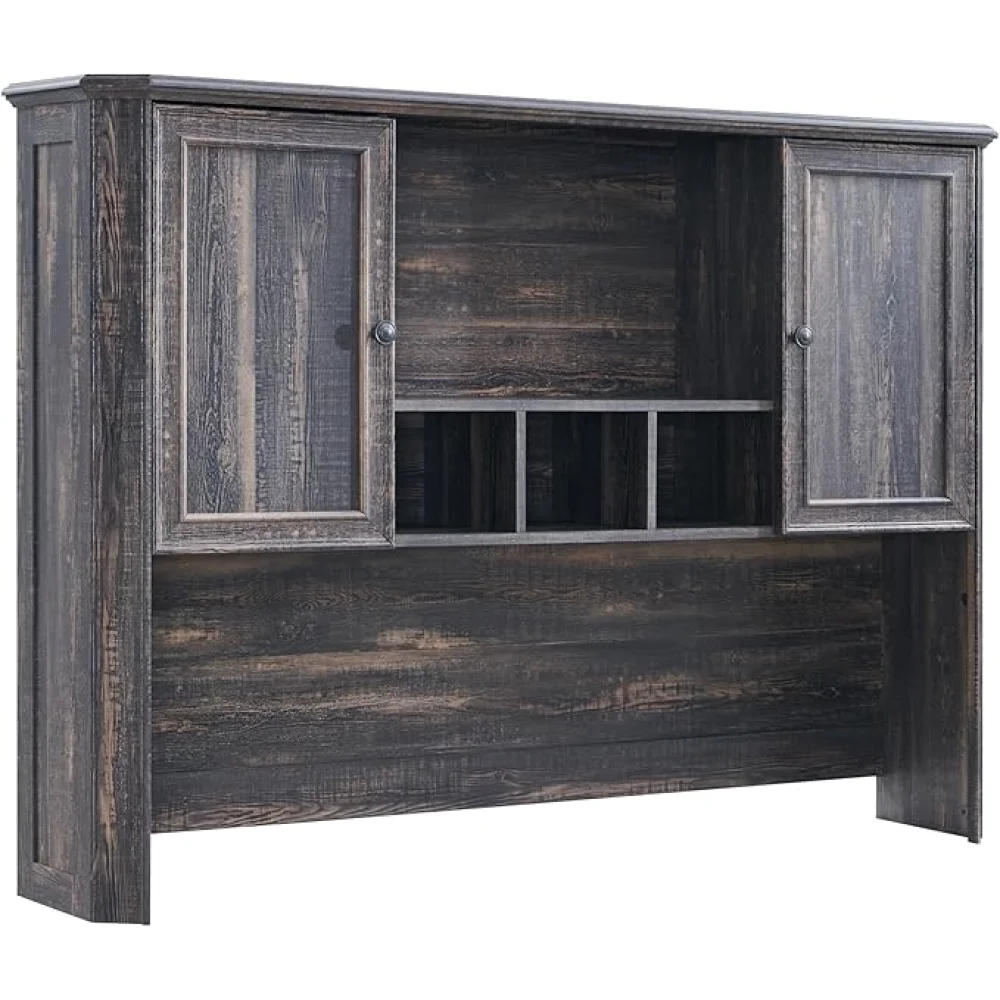 Ample Storage 59 Inch Farmhouse Wood Desk Hutch - Rustic Oak