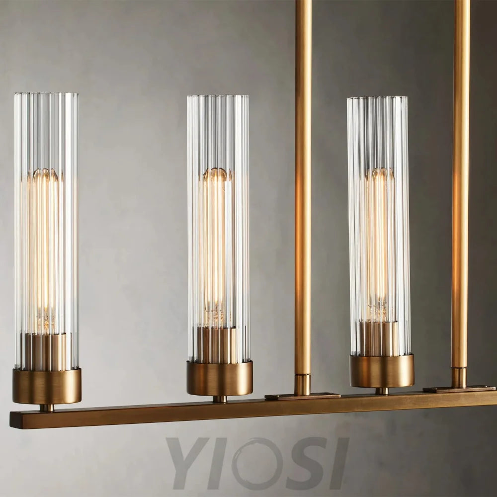 Andreas Glass Linear Chandelier Lighting