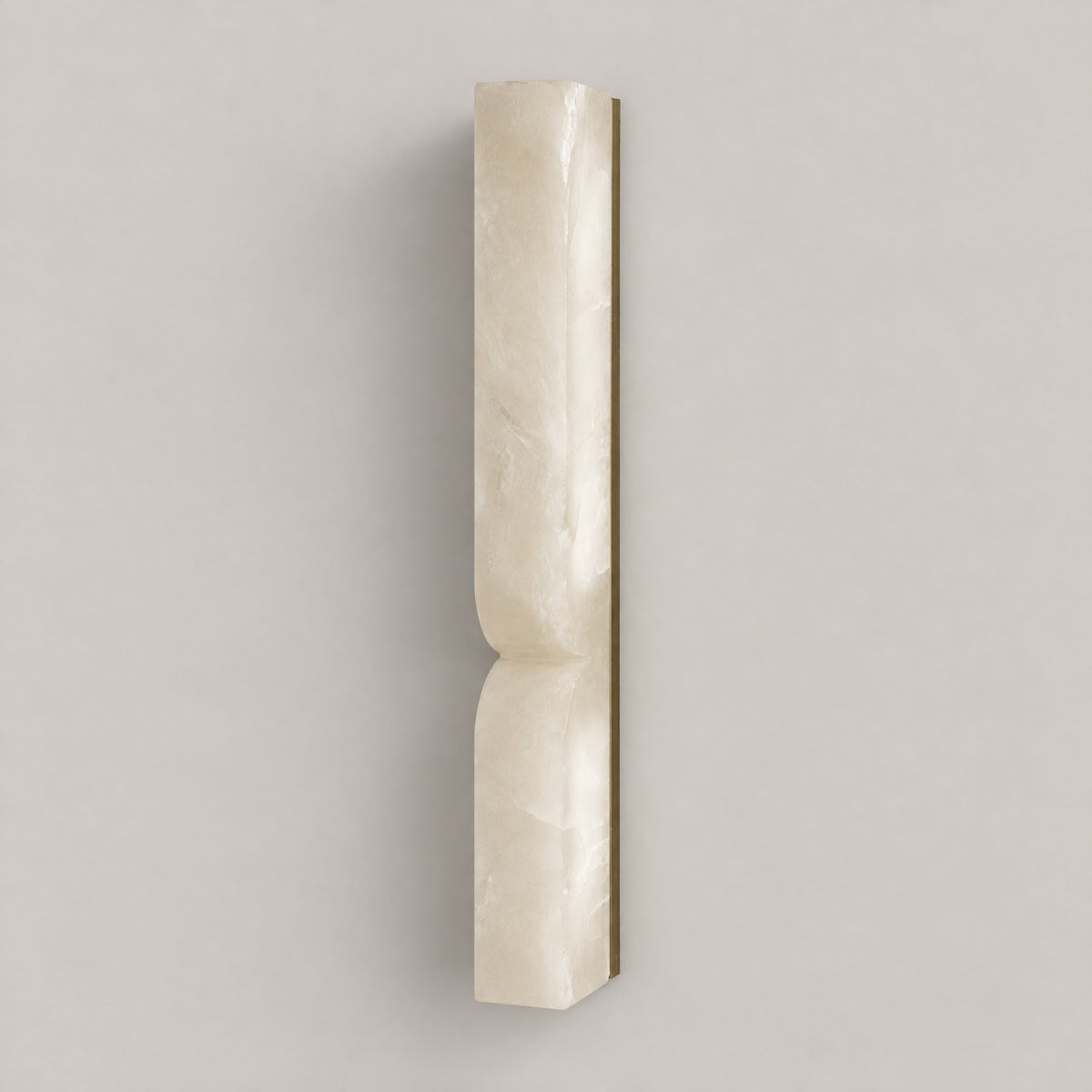 Anello Alabaster Vertical Wall Sconce – lights off