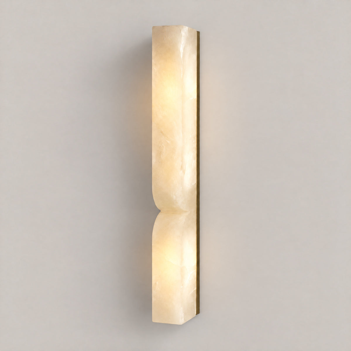 Anello Alabaster Vertical Wall Sconce – lights on