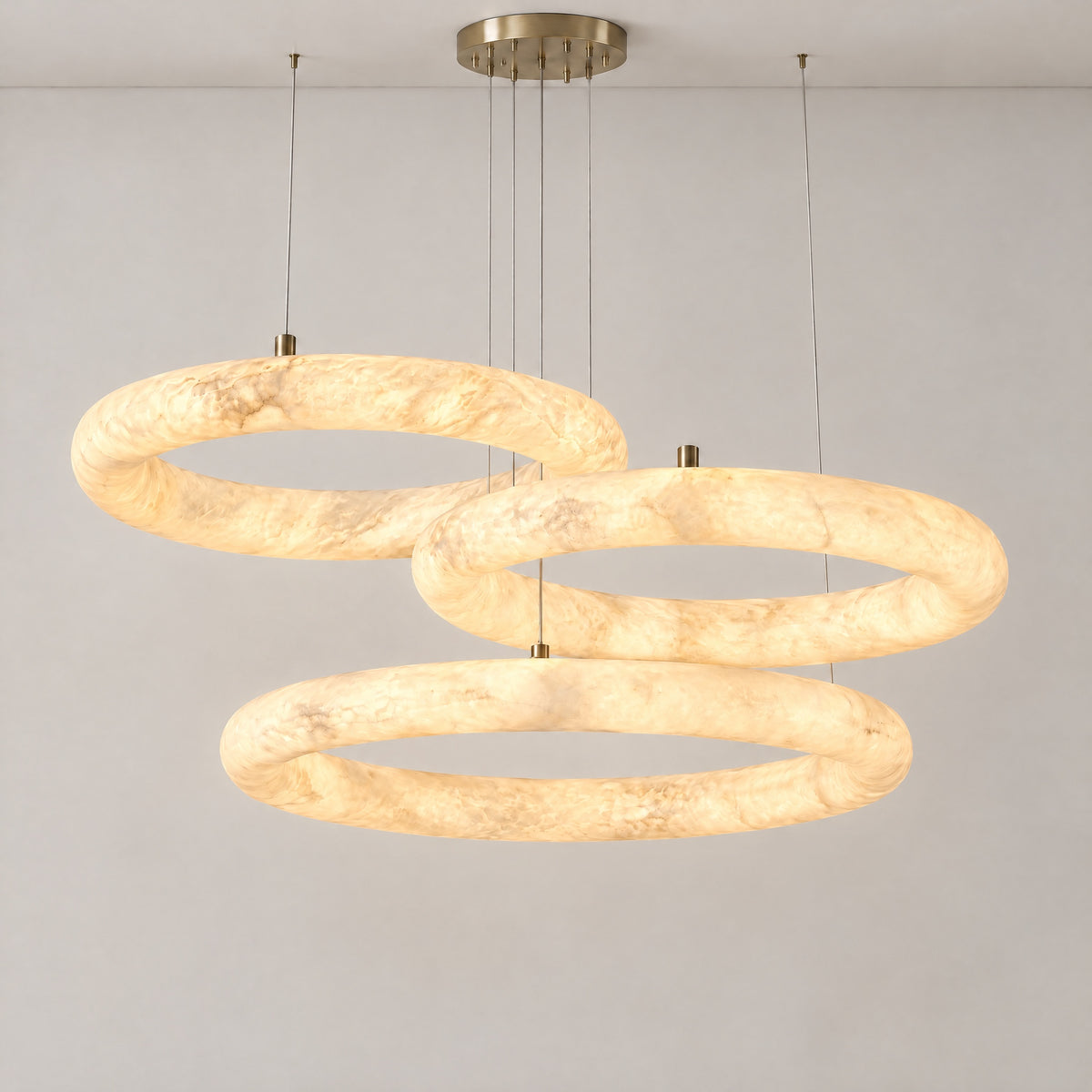 Anello Modern Alabaster Ring Chandelier