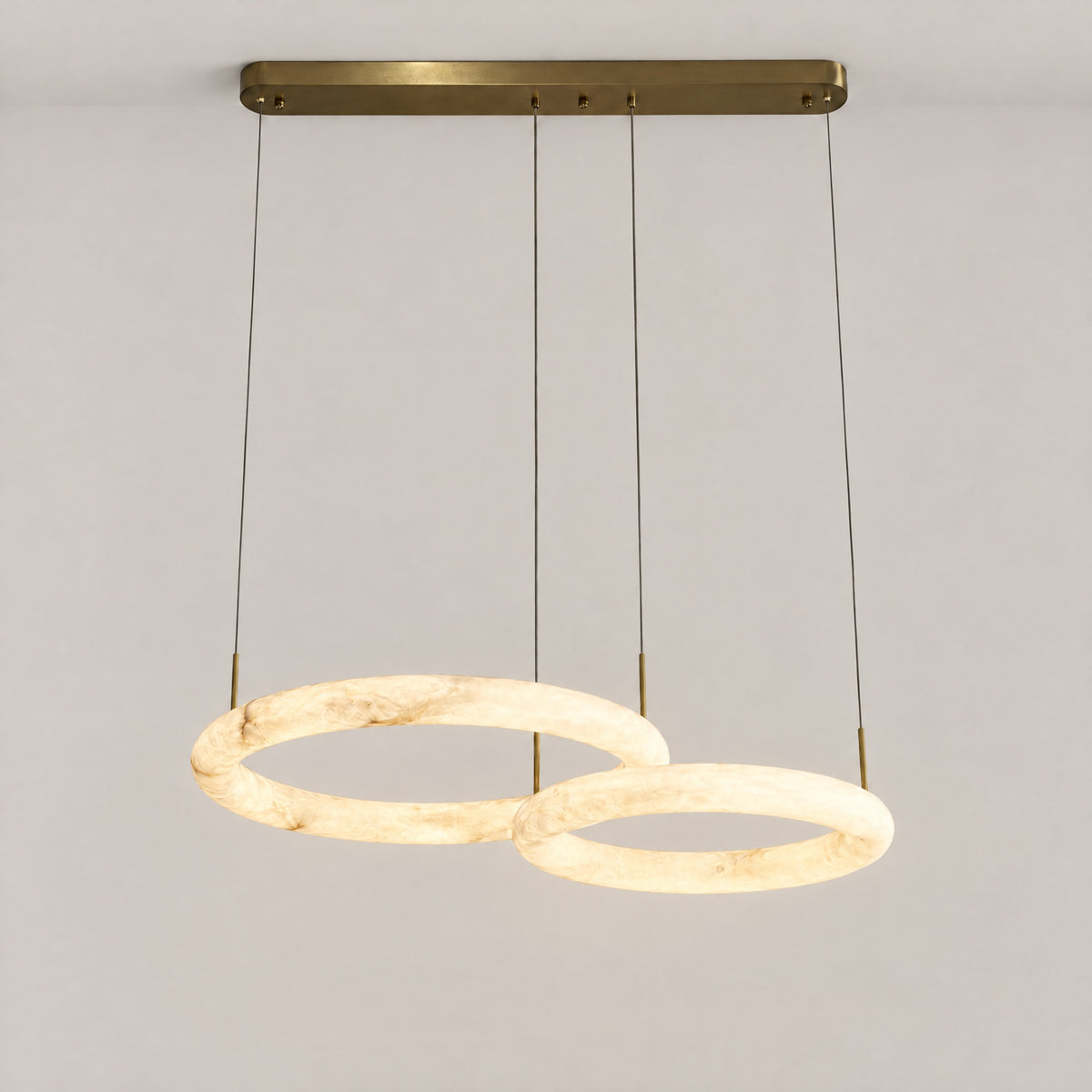 Anello Modern Alabaster Round Ring Chandelier