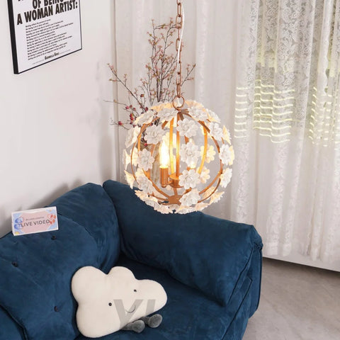 Angle Floral Orb Globe Chandelier - Yiosilamp