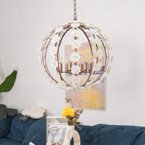 Angle Floral Orb Globe Chandelier - Yiosilamp