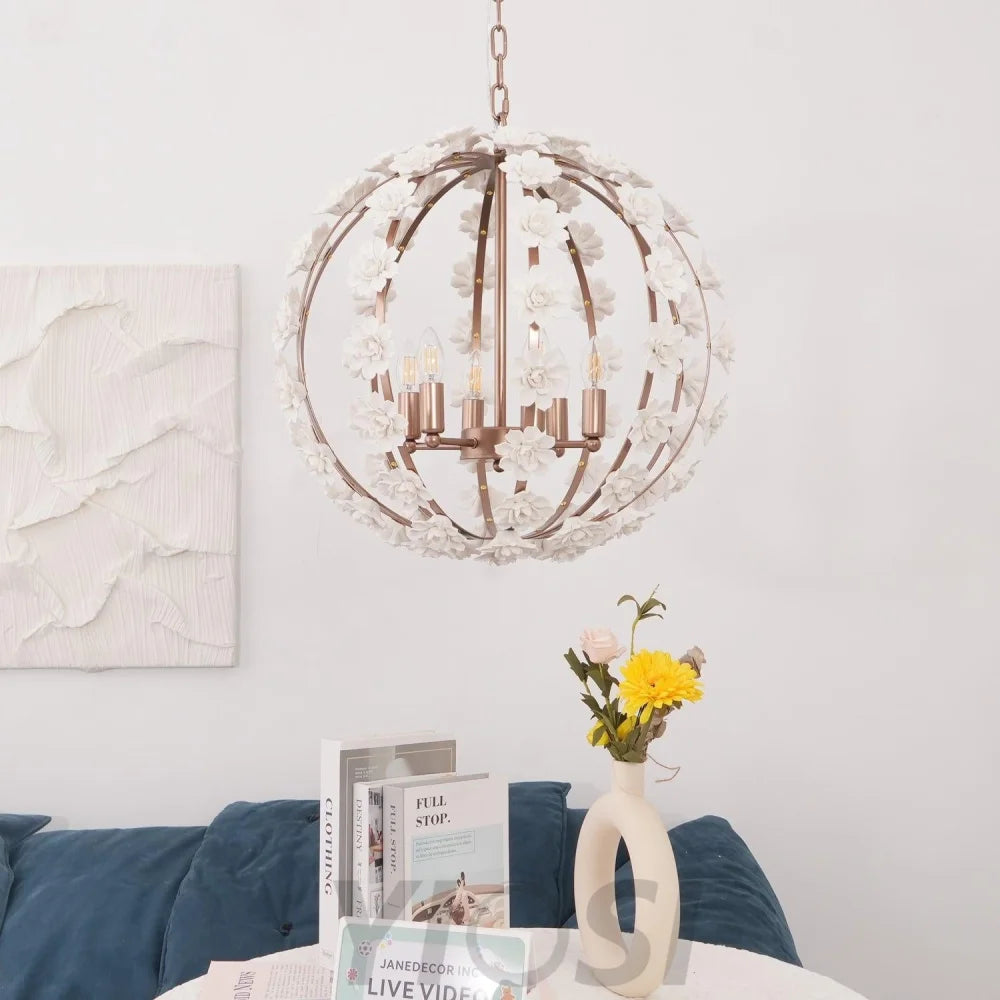 Angle Floral Orb Globe Chandelier - Yiosilamp
